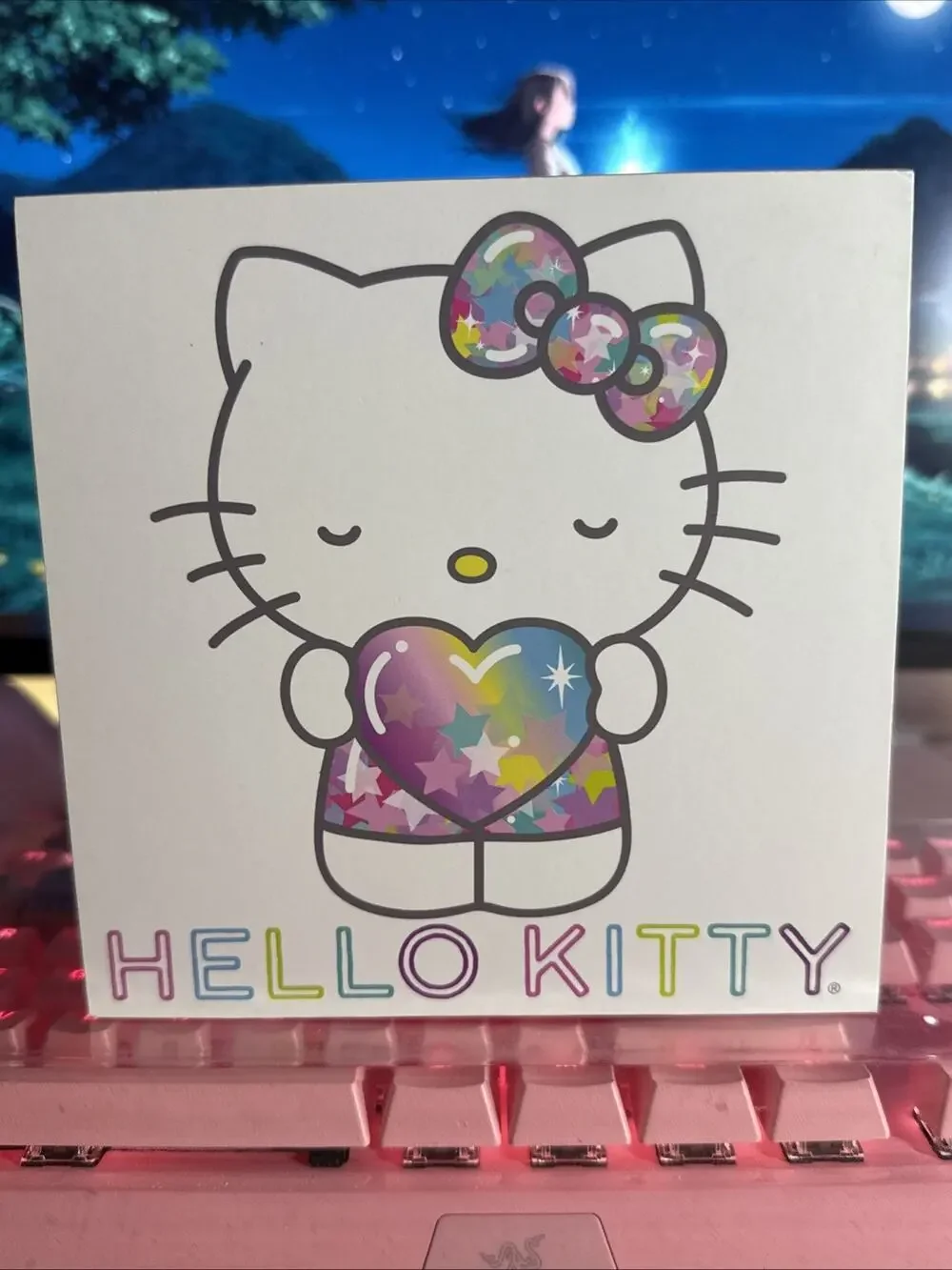 Hello Kitty Wood Wall Sign Decor Standing Pastel Rainbow Heart 2023 Sanrio